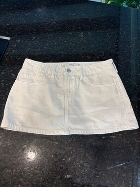 Hollister White Denim Mini Skirt with Shorts